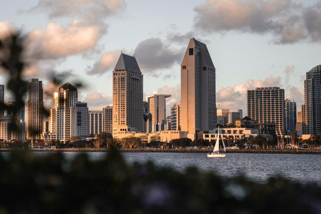 photo of cityscape and body of water San Diego downtown 
